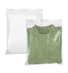 Clear Zip Bags 14 x 16 Inch. Pack of 100 Plastic Reclosable Zipper Bags 2 Mil. Resealable Plastic Bags. Waterproof Poly Bags Reclosable. Baggies