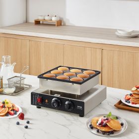 9PCS 76mm Dutch Pancake Maker Commercial Dorayaki Baker 850W Non-stick (Option: Natural)