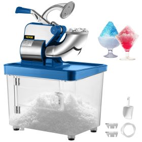 110V Commercial Ice Crusher 440LBS/H, ETL Approved 300W Electric Snow Cone Machine With Dual Blades, Stainless Steel Shaved Ice Machine With Safe (Option: Multicolor)