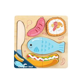 Toy, 6pcs, DOWMOO Wooden Play Food Sets for Kids Play (Option: Default)