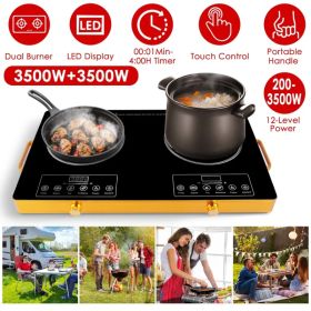 7000W Electric Double Ceramic Stove/ 3500W Electric Single Ceramic Stove Options 3 Colors Available (Option: 7000W Double Burner-Black)