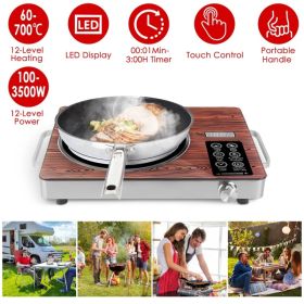 7000W Electric Double Ceramic Stove/ 3500W Electric Single Ceramic Stove Options 3 Colors Available (Option: 3500W Single Burner-Wood)